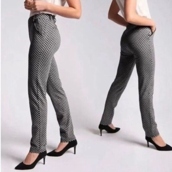 Betabrand Catstooth Dress Pants Black/Gray Cat Print Houndstooth Size Small - Picture 2 of 13